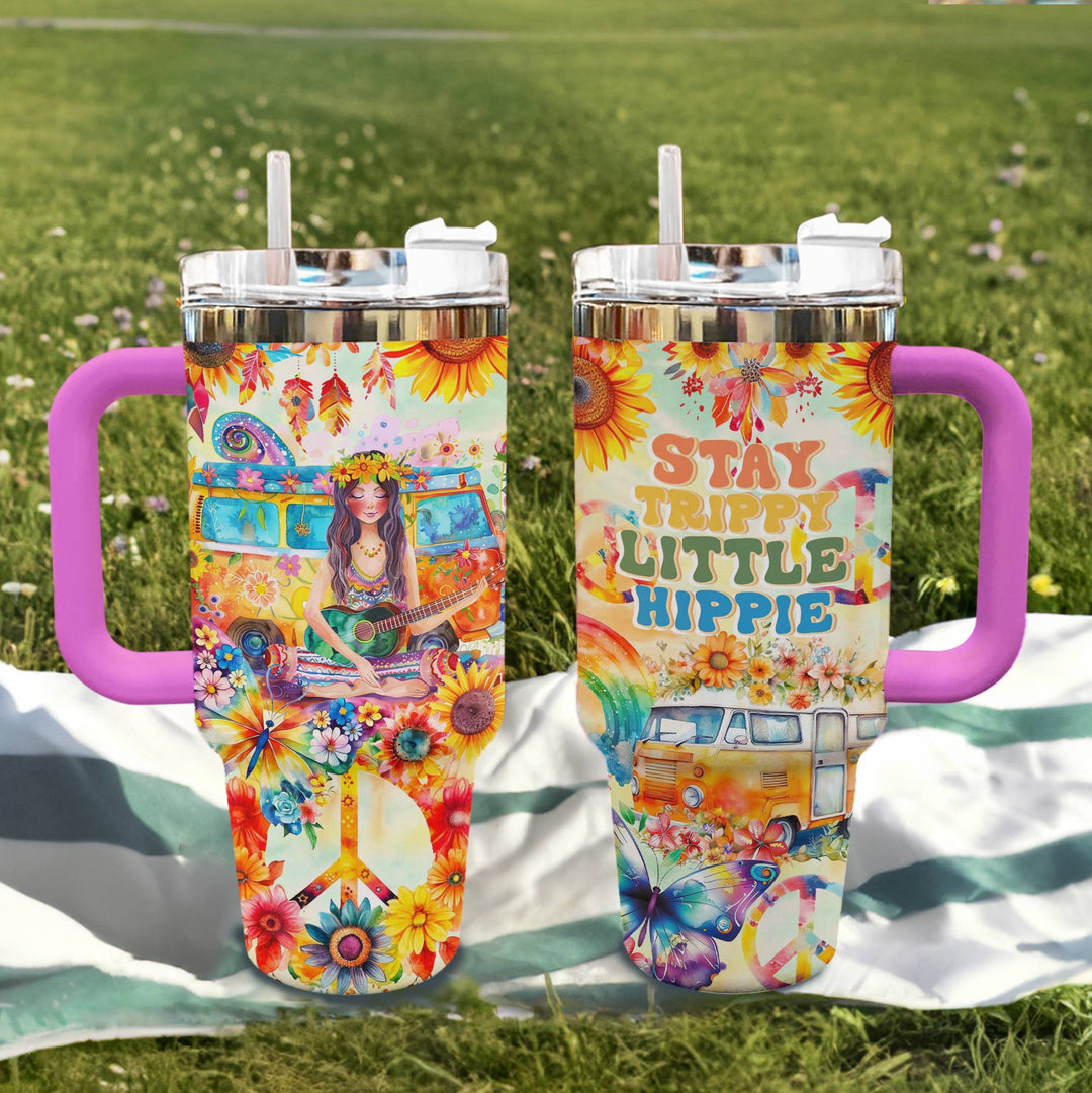 40 Oz Shineful Tumbler Stay trippy little hippie