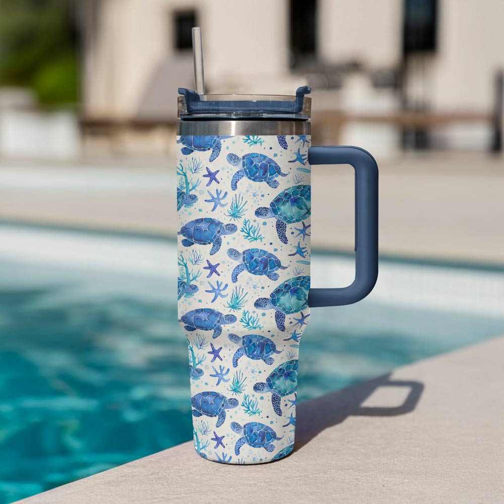 40 Oz Shineful Tumbler Turtle Bliss