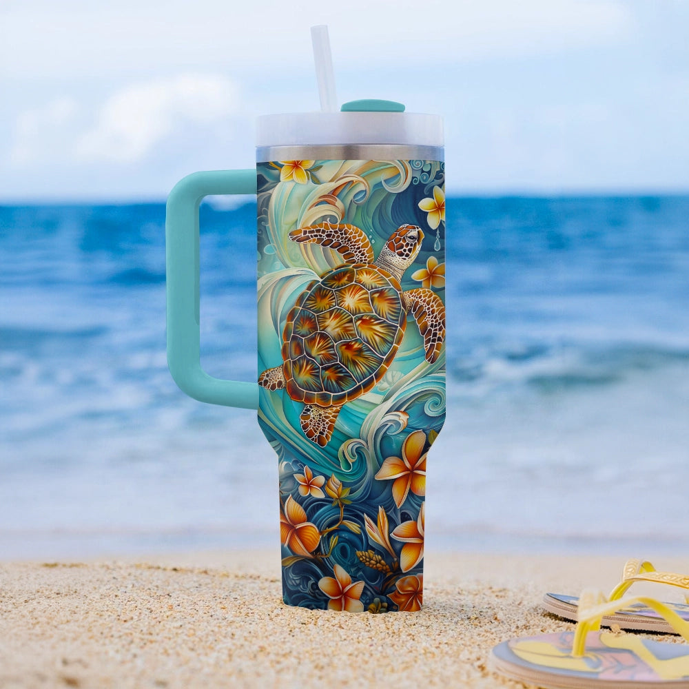 40 Oz Shineful Tumbler Tranquil Turtle