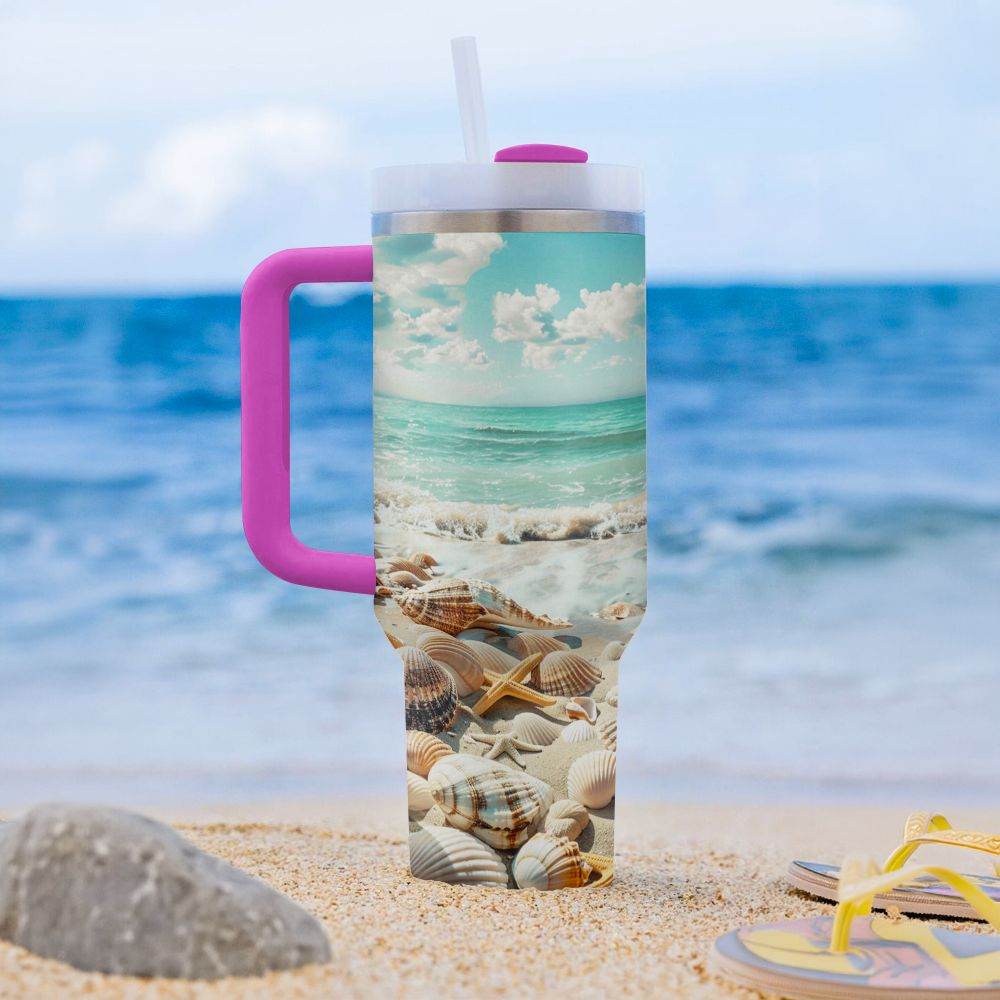 40 Oz Shineful Tumbler Wave and Shell Harmony