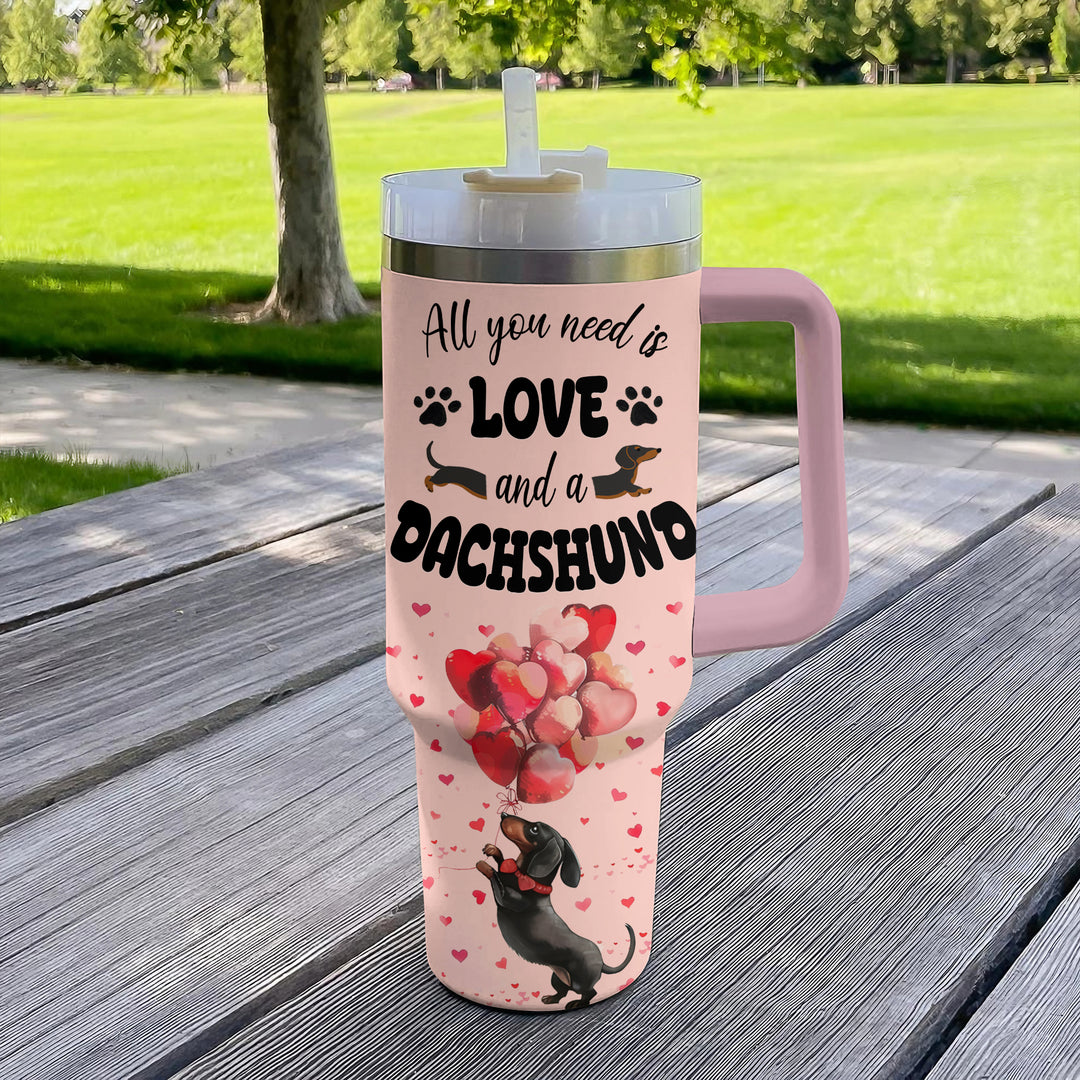 40 Oz Shineful Tumbler Dachshund Paws of Love: