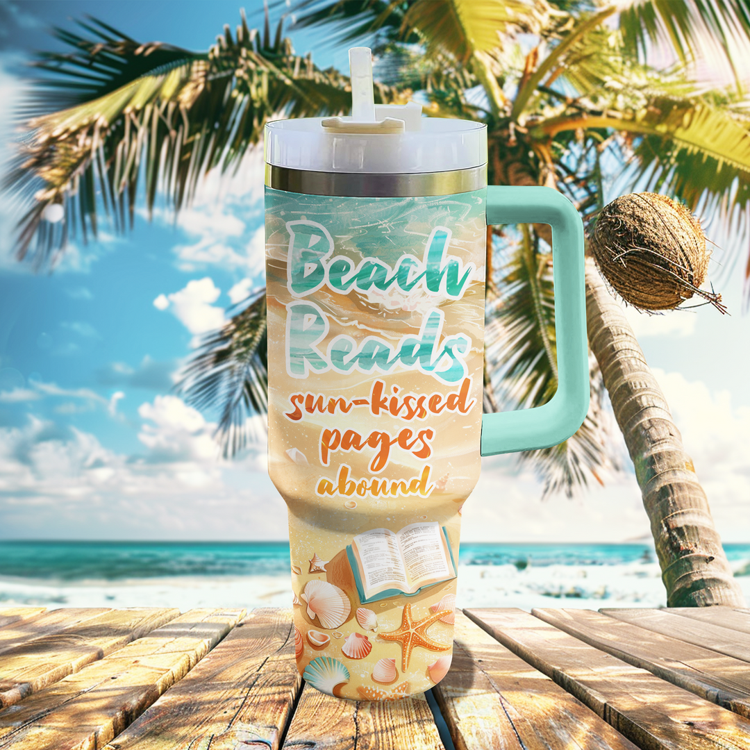 40 Oz Shineful Tumbler Beach Reads Sun-kissed Pages Abound