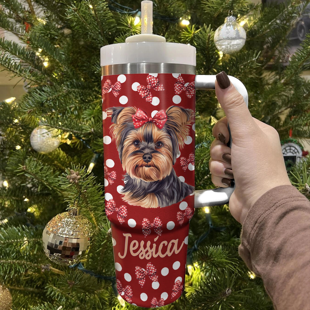 40 Oz Shineful Tumbler Yorkie Charm