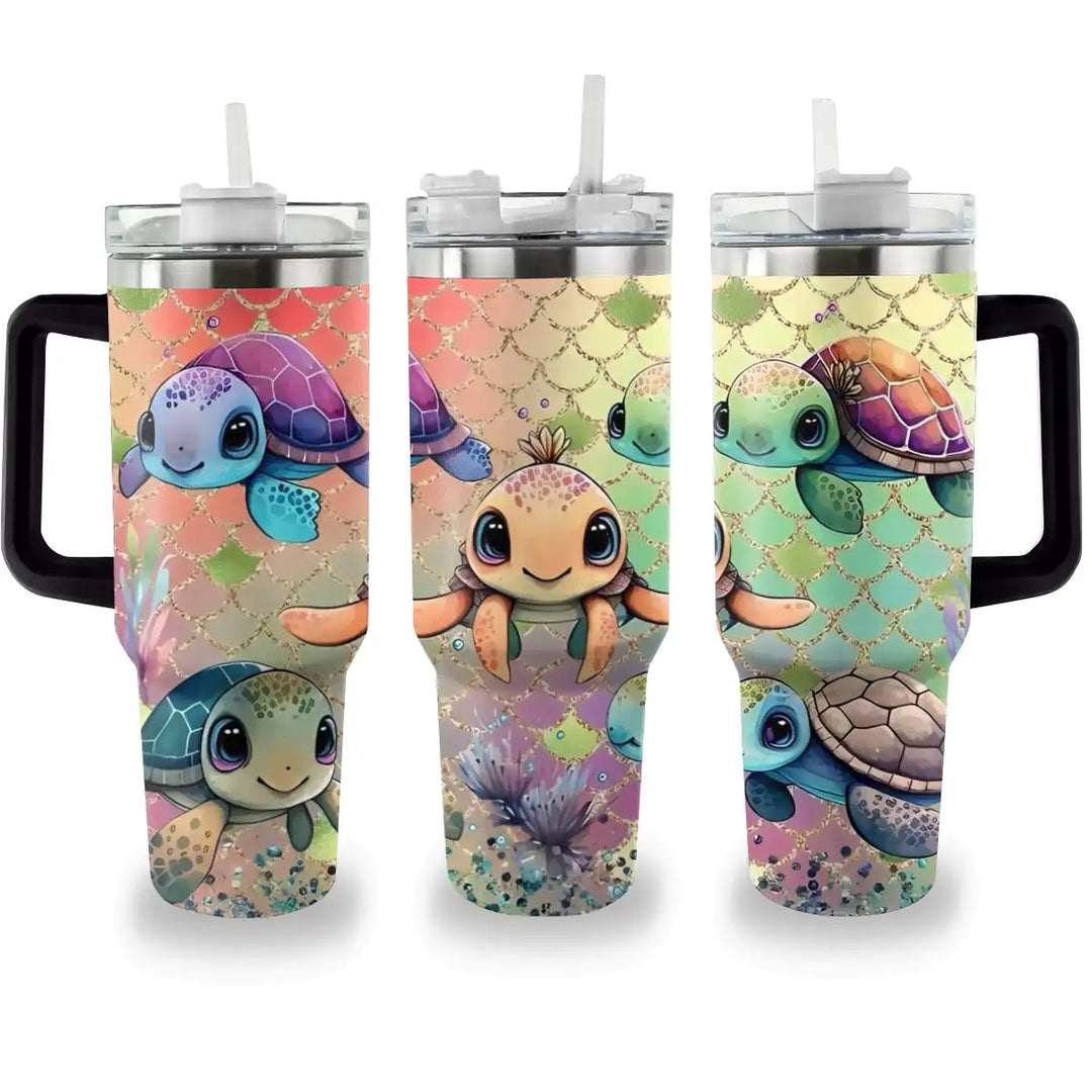 40 Oz Shineful Tumbler Sparkling Sea Turtles