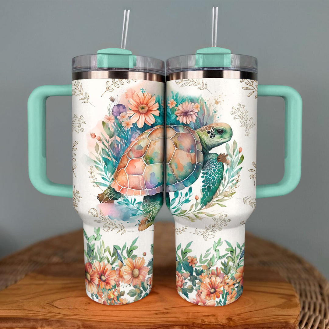 40 Oz Shineful Tumbler Sparkling Sea Turtle