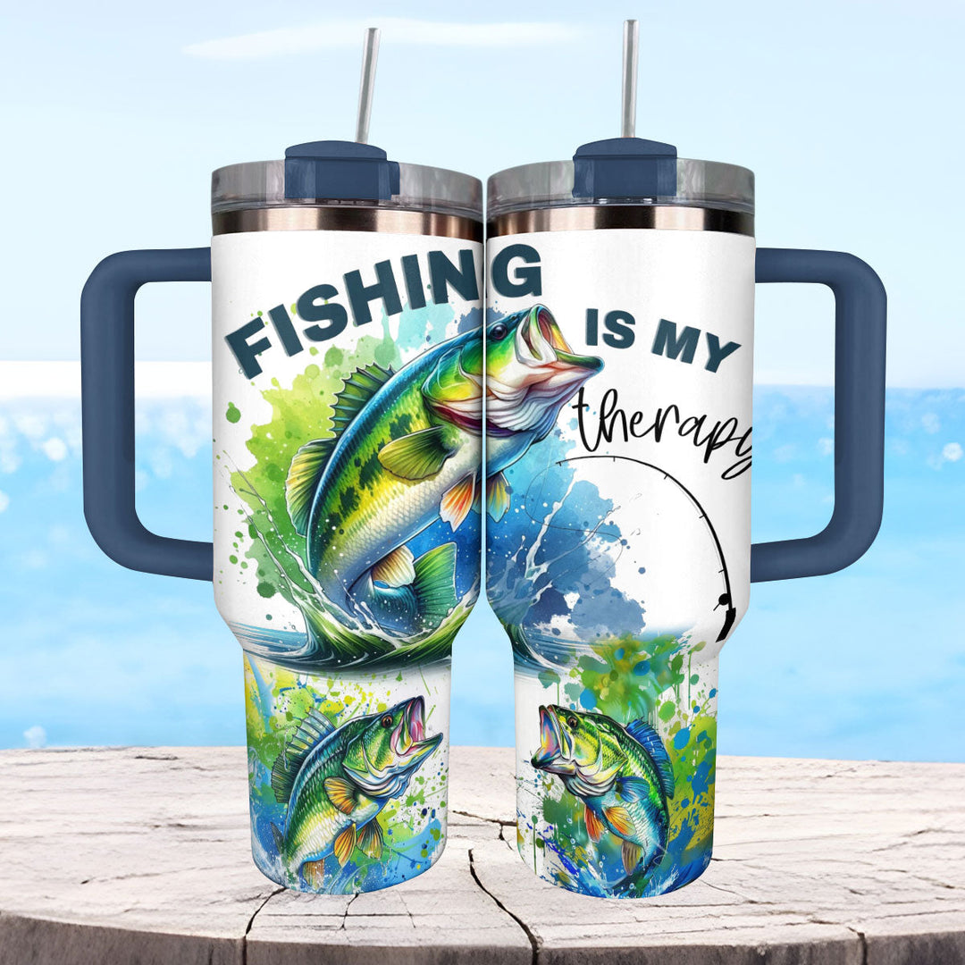 40 Oz Shineful Tumbler Therapy Fishing