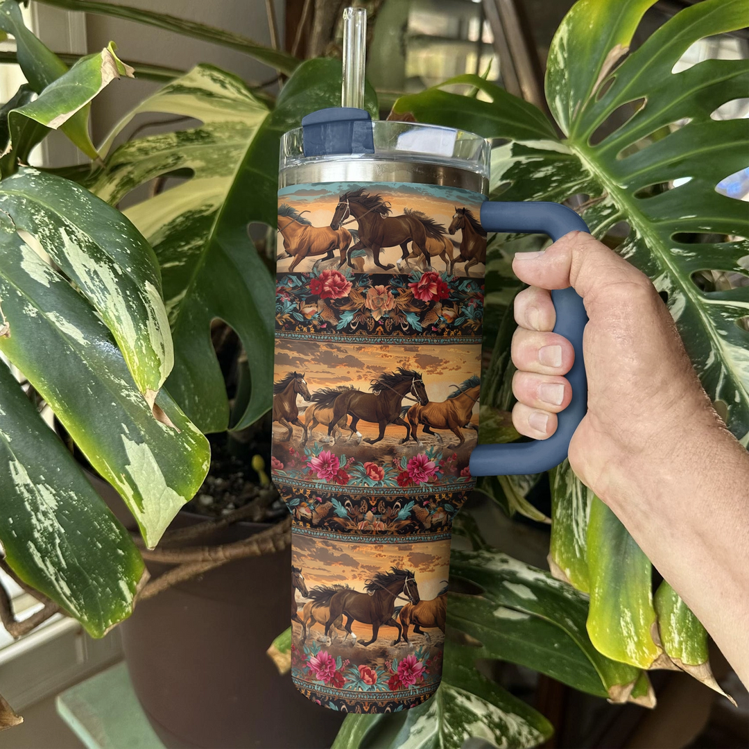 40 Oz Shineful Tumbler Majestic Mustangs