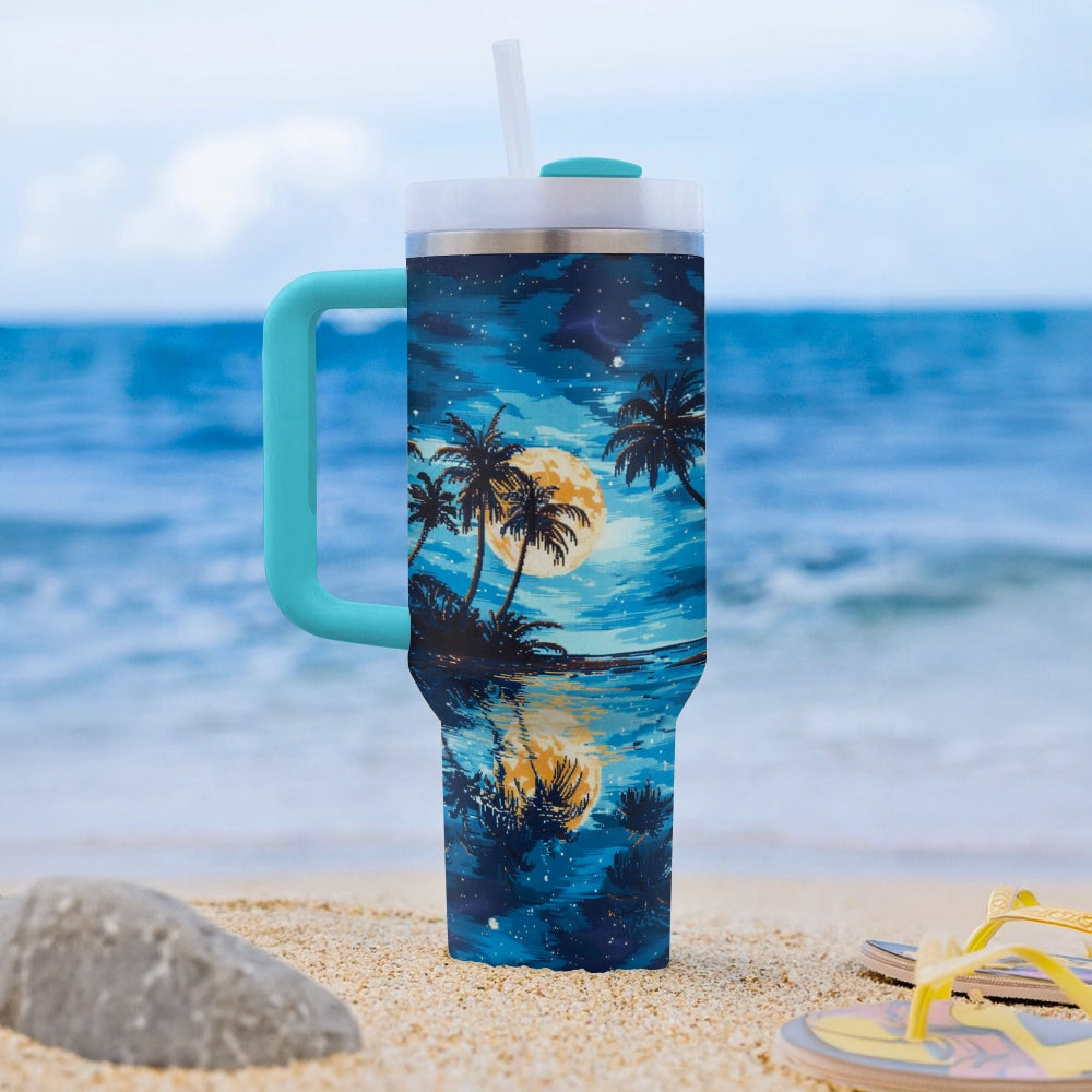 40 Oz Shineful Tumbler Tropical Moonlit Reflections