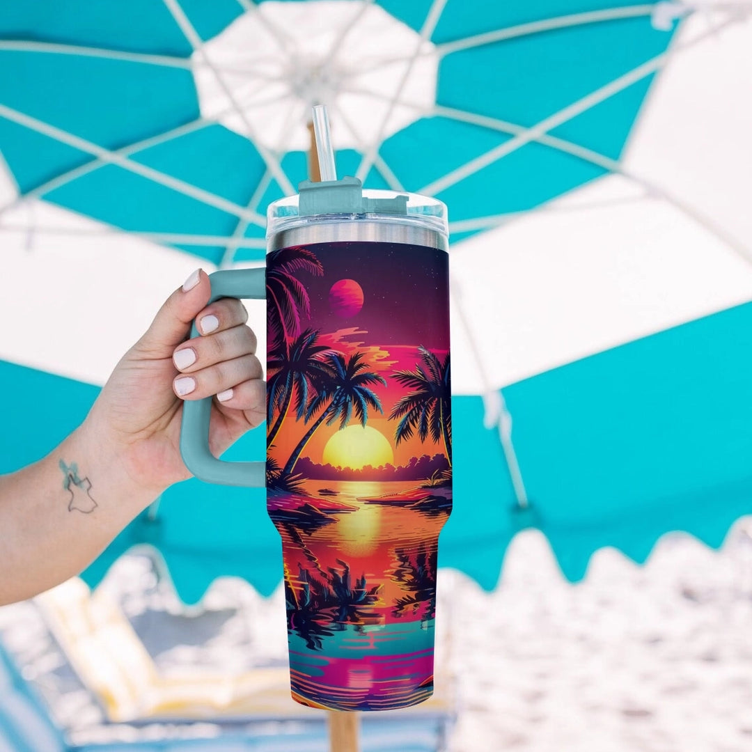 40 Oz Shineful Tumbler Tropical Sunset Paradise
