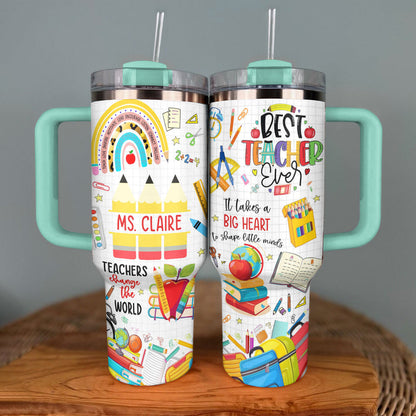 40 Oz Shineful Tumbler Big Heart Teacher