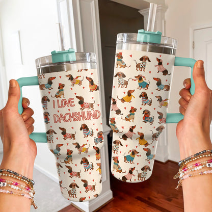 40 Oz Shineful Tumbler Adorable Dachshund