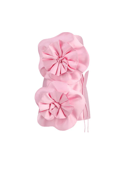 Anwen Strapless Flower Mini Dress