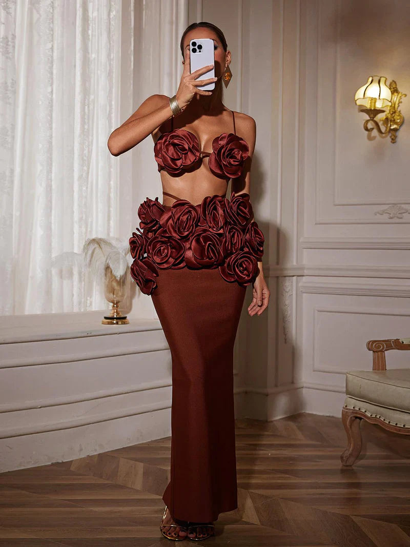 Irma Flower Bandage Skirt Set