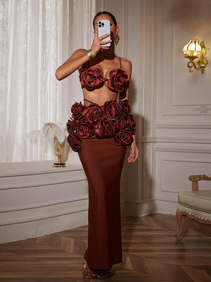 Irma Flower Bandage Skirt Set