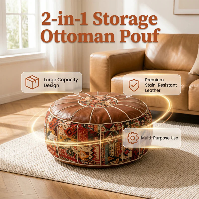 Multifunctional Storage Ottoman Pouf
