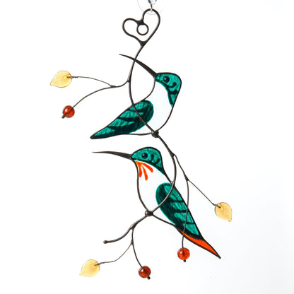 GREEN HUMMINGBIRDS STYLIZED