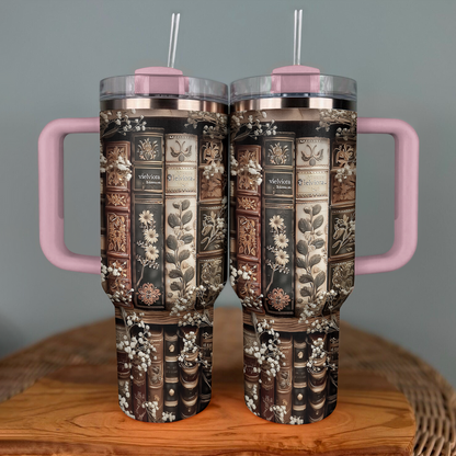 40 Oz  Shineful Tumbler Vintage Literary