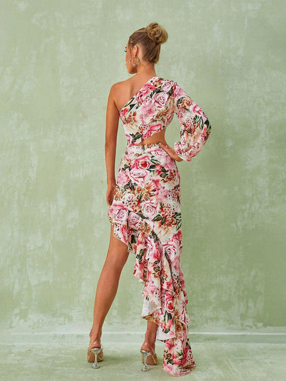 Aiyana One Shoulder Floral Maxi Dress