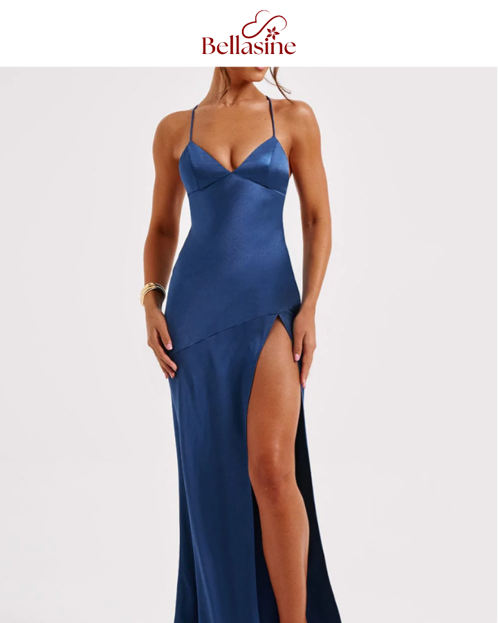 Isobel Bandage - Backless Elegant Slim Cocktail Satin Solid Lace-Up Long Dresses