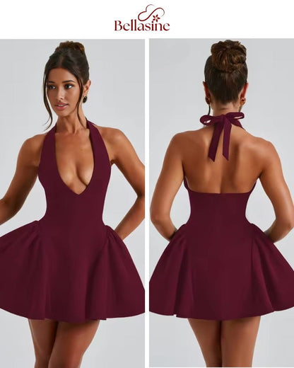 Joanne Sleeveless Mini Dress - Solid Sexy Elegant Prom Dress Evening Party Clubwear Autun Winter Outfit