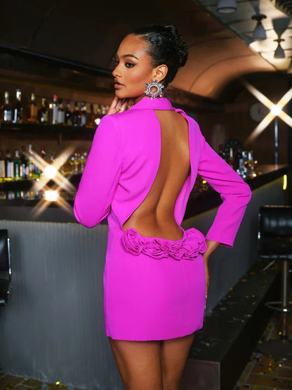 Dacre Back Cutout Flower Blazer