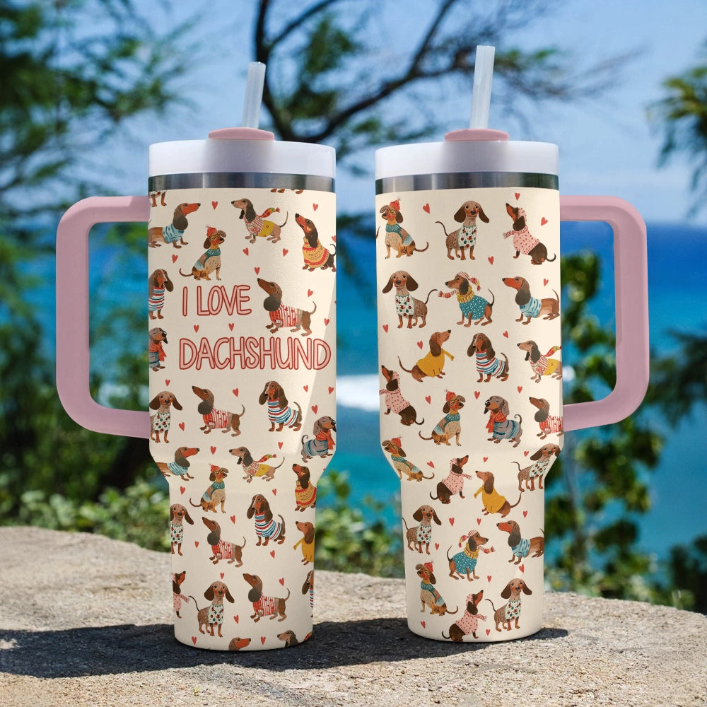 40 Oz Shineful Tumbler Adorable Dachshund