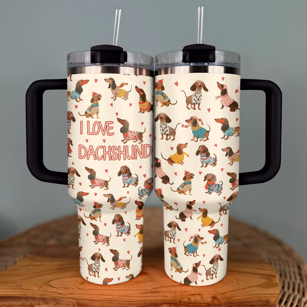 40 Oz Shineful Tumbler Adorable Dachshund