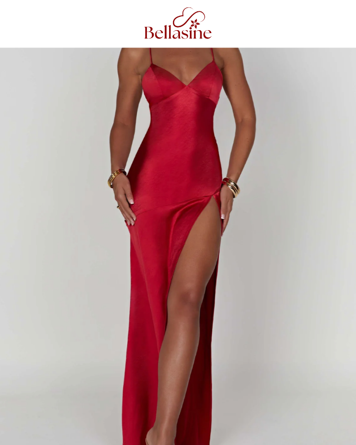 Isobel Bandage - Backless Elegant Slim Cocktail Satin Solid Lace-Up Long Dresses