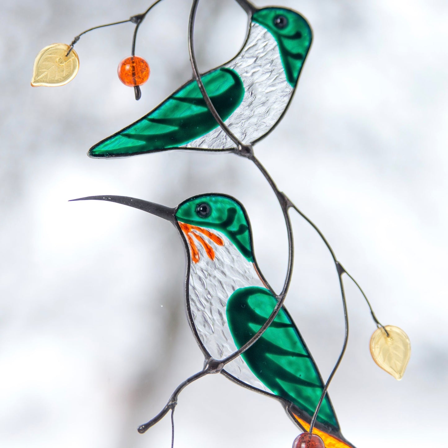 GREEN HUMMINGBIRDS STYLIZED