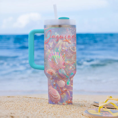 40 Oz Shineful Glossy Tumbler Personalized Shell Lagoon