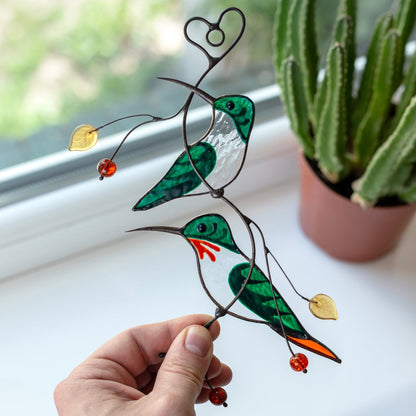 GREEN HUMMINGBIRDS STYLIZED