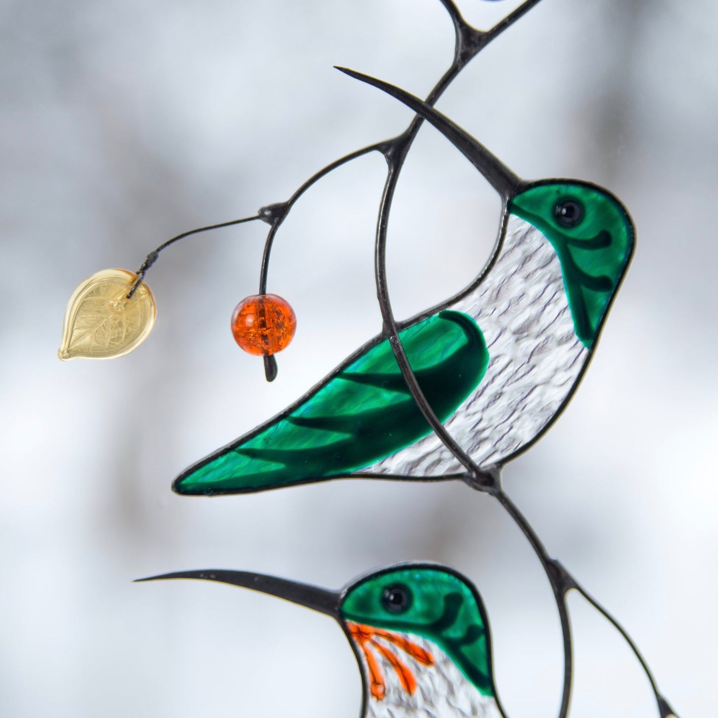 GREEN HUMMINGBIRDS STYLIZED