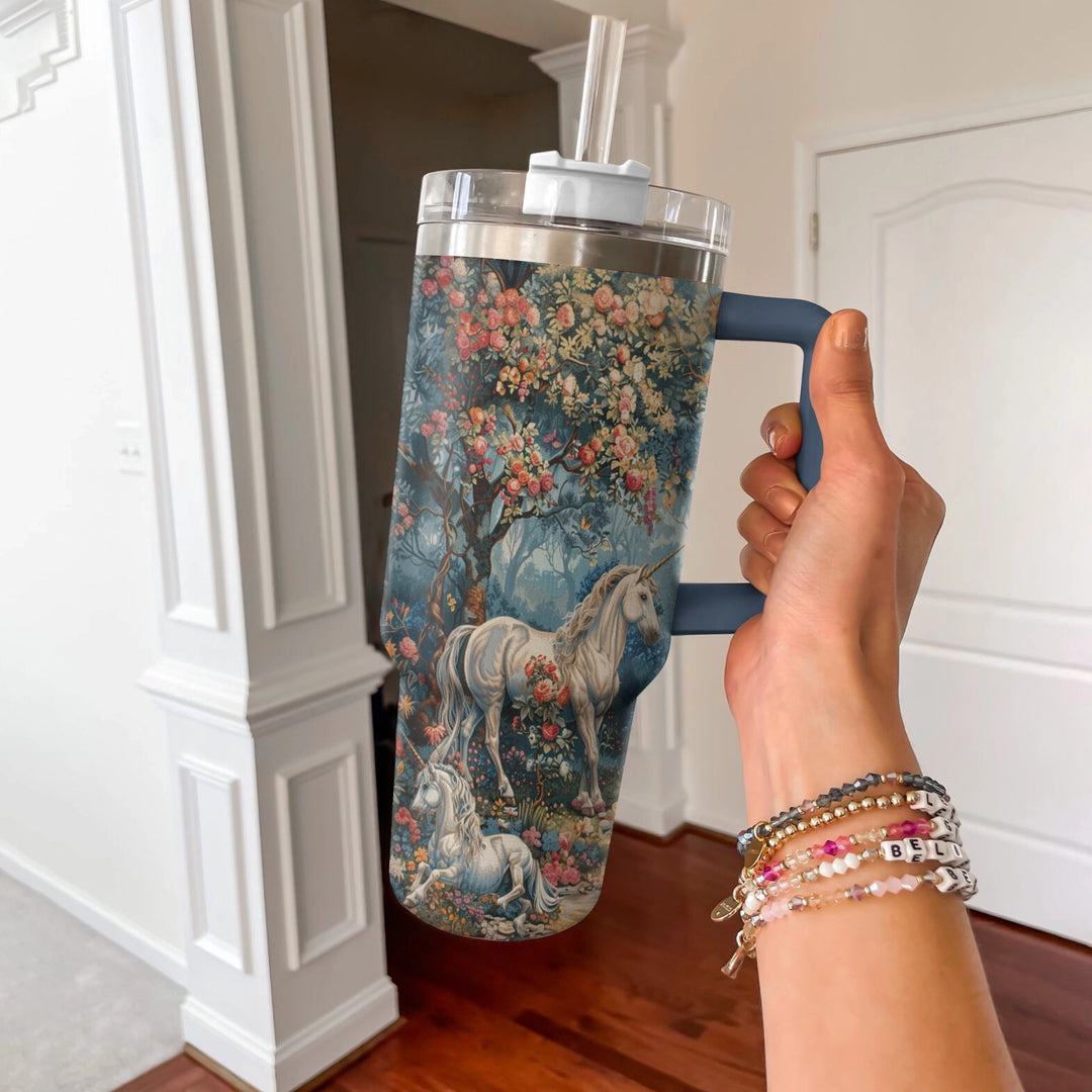 40 Oz Shineful Tumbler Horse Enchanted Paradise