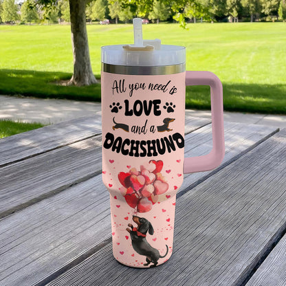 40 Oz Shineful Tumbler Dachshund Paws of Love: