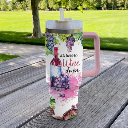 40 Oz  Shineful Tumbler Wine Vineyard