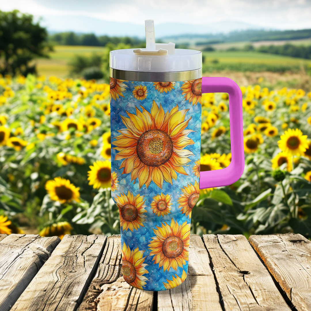 40 Oz  Shineful Tumbler Sunflower Sunny Day Sipper