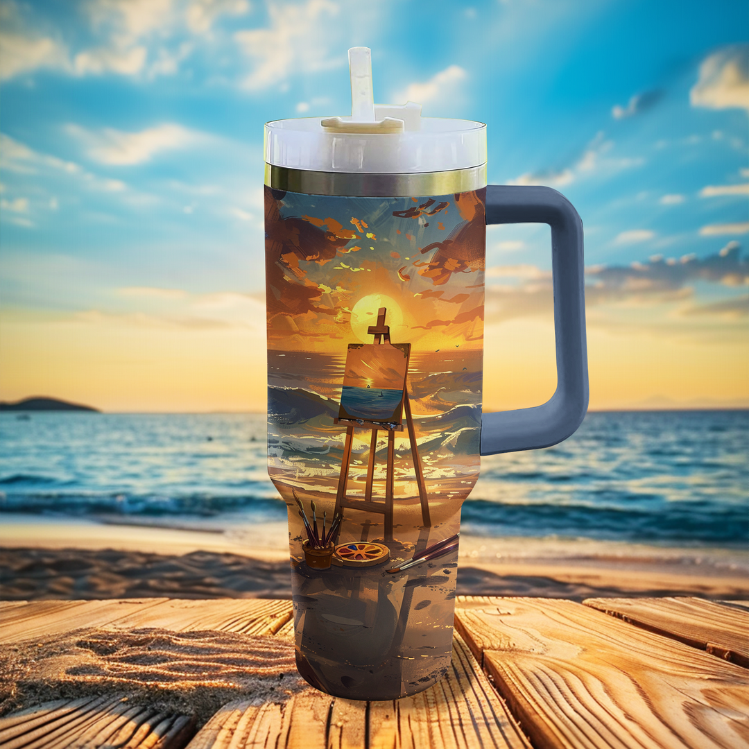 40 Oz Shineful Tumbler Romantic Sunset Sketches