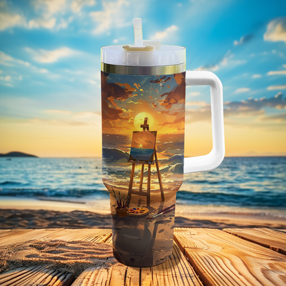 40 Oz Shineful Tumbler Romantic Sunset Sketches