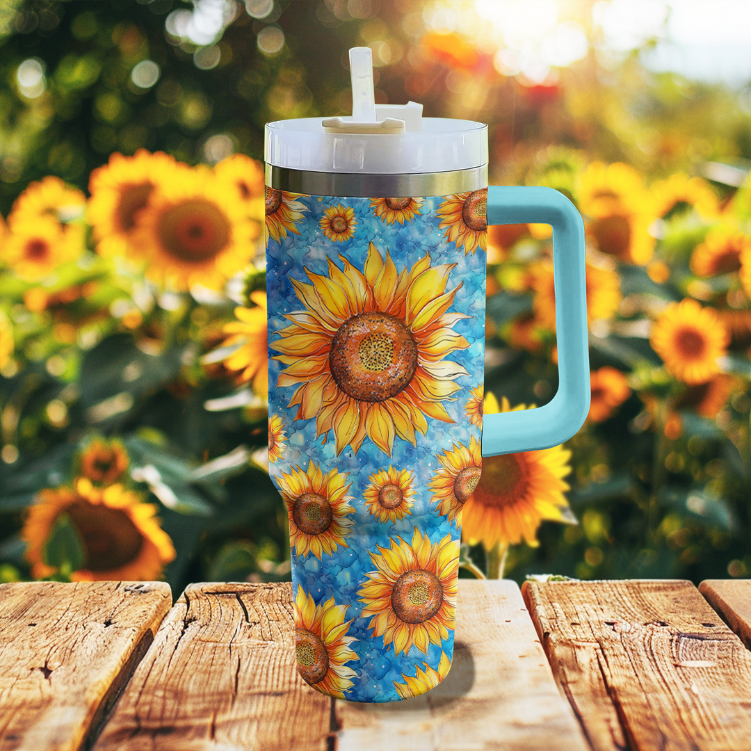 40 Oz  Shineful Tumbler Sunflower Sunny Day Sipper