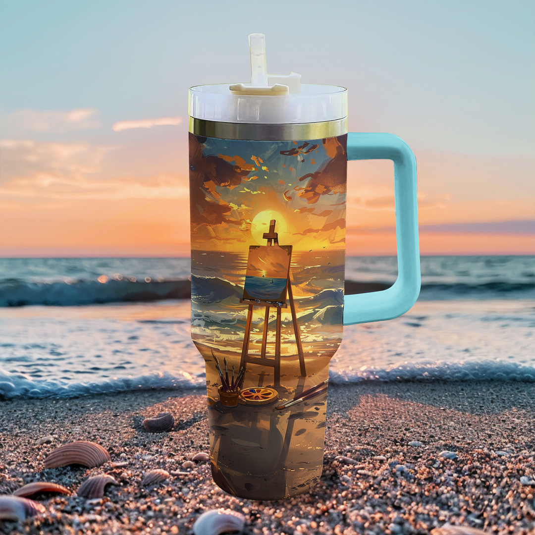 40 Oz Shineful Tumbler Romantic Sunset Sketches