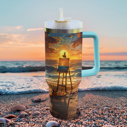 40 Oz Shineful Tumbler Romantic Sunset Sketches
