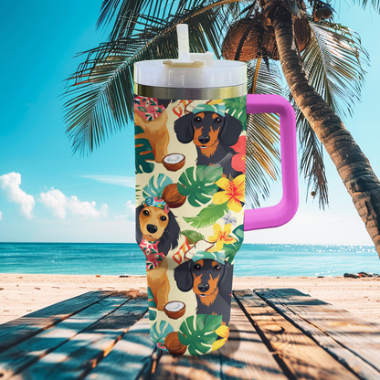 40 Oz  Shineful Tumbler Tropical Bandanas Dachshunds