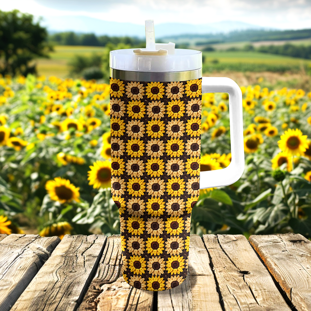 40 Oz  Shineful Tumbler Sunflower Pattern Granny Squares