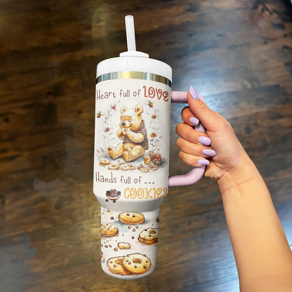 40 Oz Shineful Tumbler Heart Full Of Love Hands Full Of Cookies