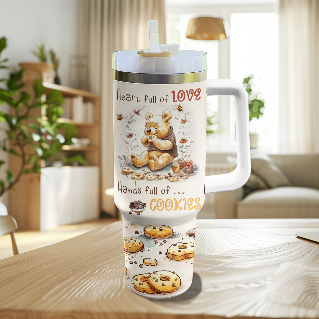 40 Oz Shineful Tumbler Heart Full Of Love Hands Full Of Cookies