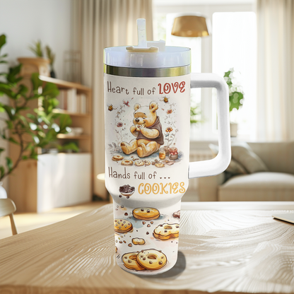 40 Oz Shineful Tumbler Heart Full Of Love Hands Full Of Cookies