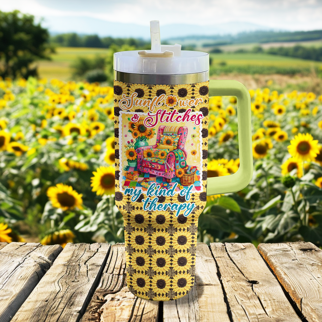 40 Oz Shineful Tumbler Sunflower And Stitches Lover
