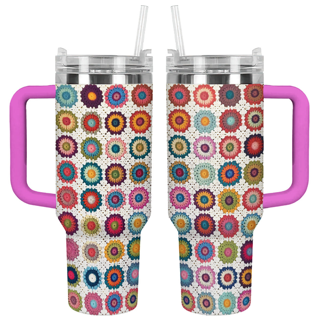 40 Oz Shineful Tumbler Granny Square Tropical Boho
