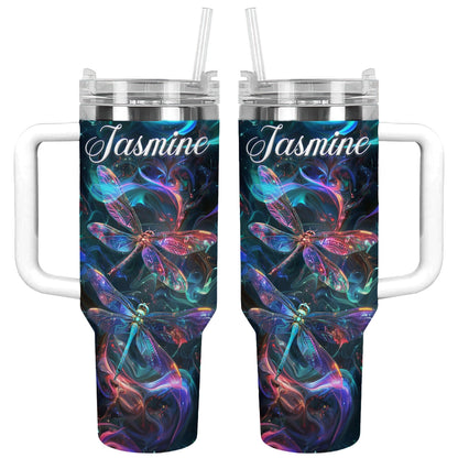 40 Oz Shineful Tumbler Personalized Vibrant Dragonfly