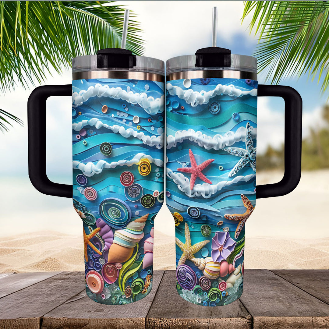 40 Oz Shineful Tumbler Seaside Whimsy